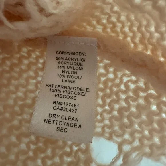 Wildfox Cream Heart Print Distressed Knit Sweater - Picture 2 of 4